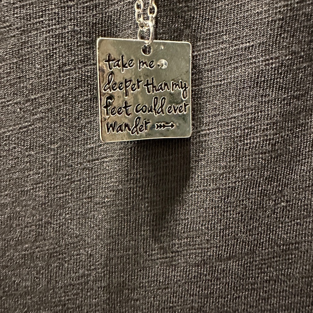 Silver Square Pendant Necklace